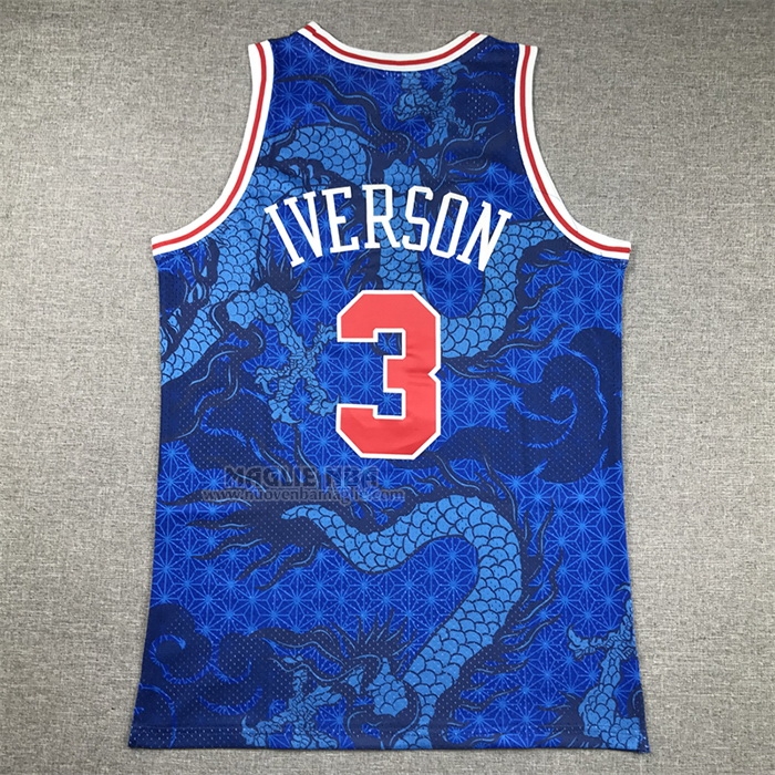 Maglia
 Allen Iverson NO 3 Philadelphia 76ers Throwback Asian Heritage 1996-97 Blu
